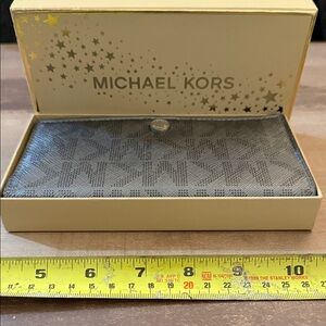 Michael Kors Black and Gray Wallet with box